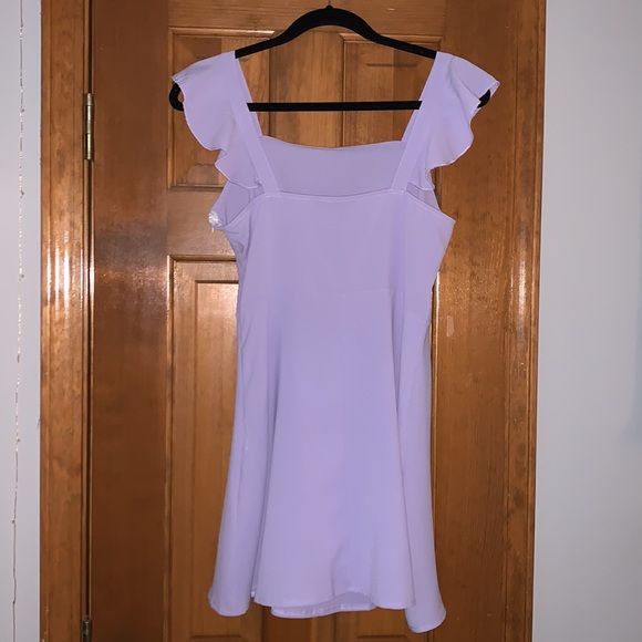 Small Fluttersleeve Lilac Mini Dress - Picture 2 of 4